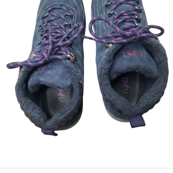 Ryka Canyon Shearling Suede Hiking Boots Navy Purple Size 9 - Picture 12 of 13